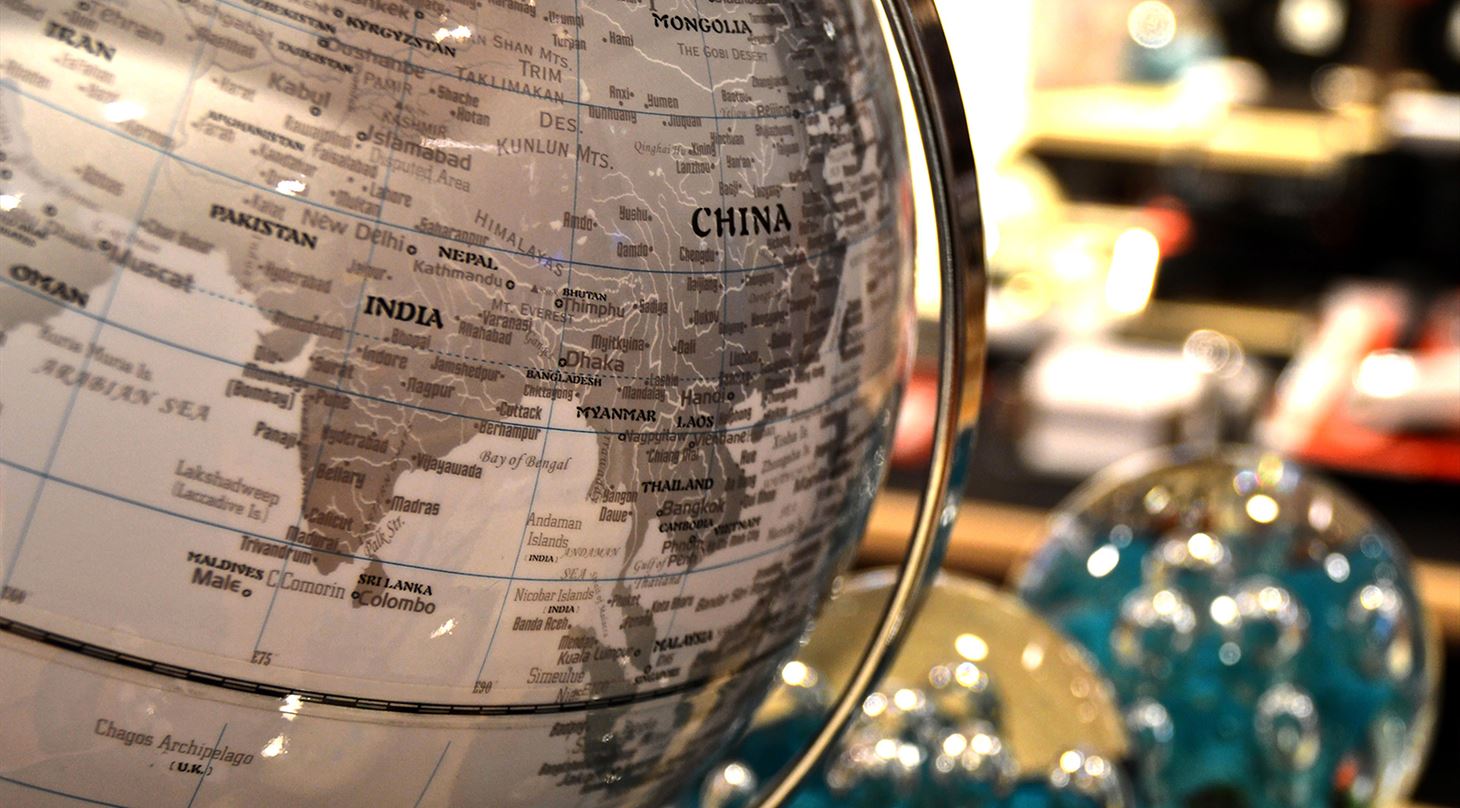Globus der viser Kina